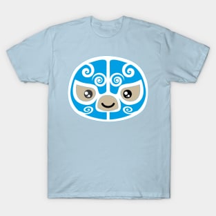 Cute mexican masked wrestler kawaii cartoon blue lucha libre merch T-Shirt